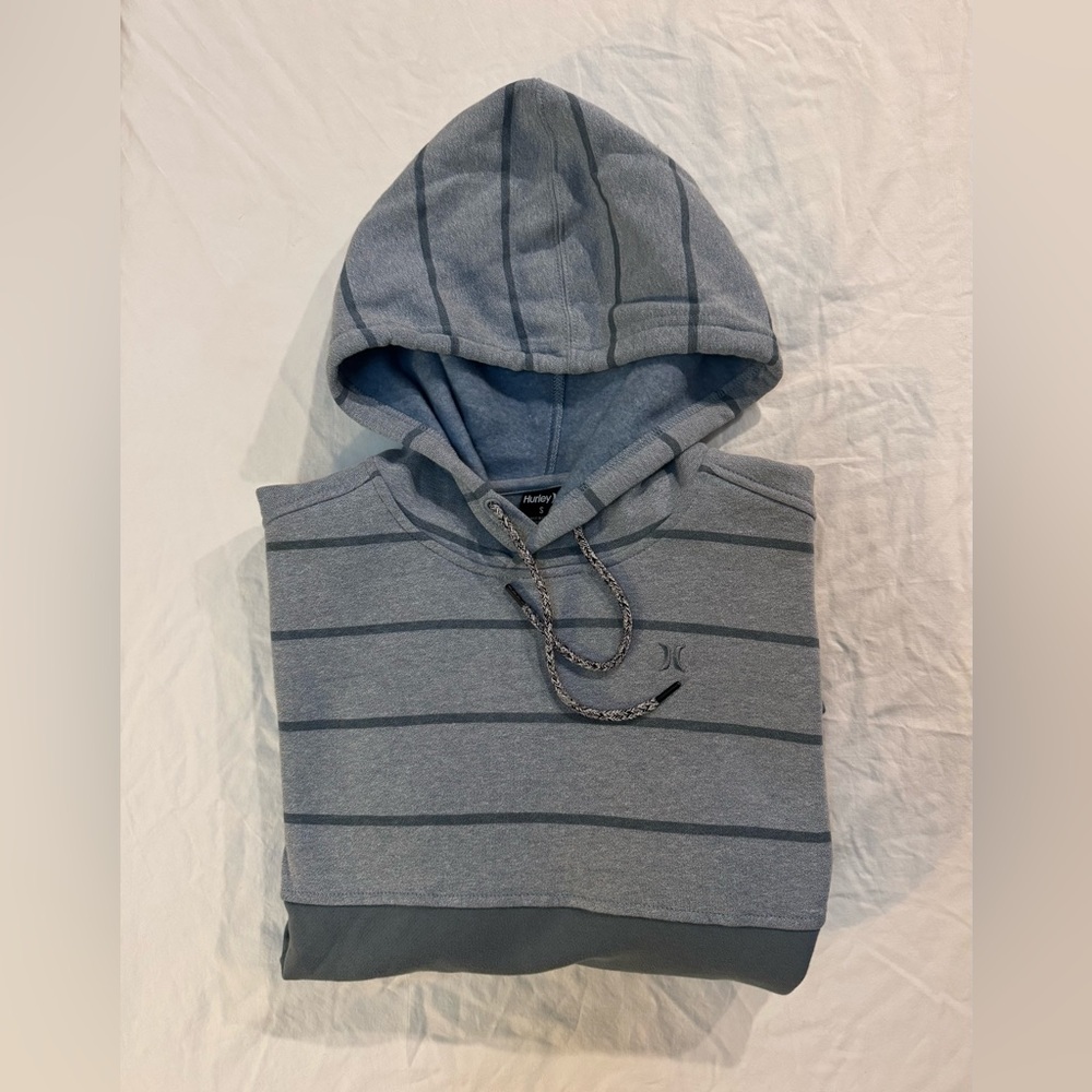 Hurley Men's Blue Striped Hoodie